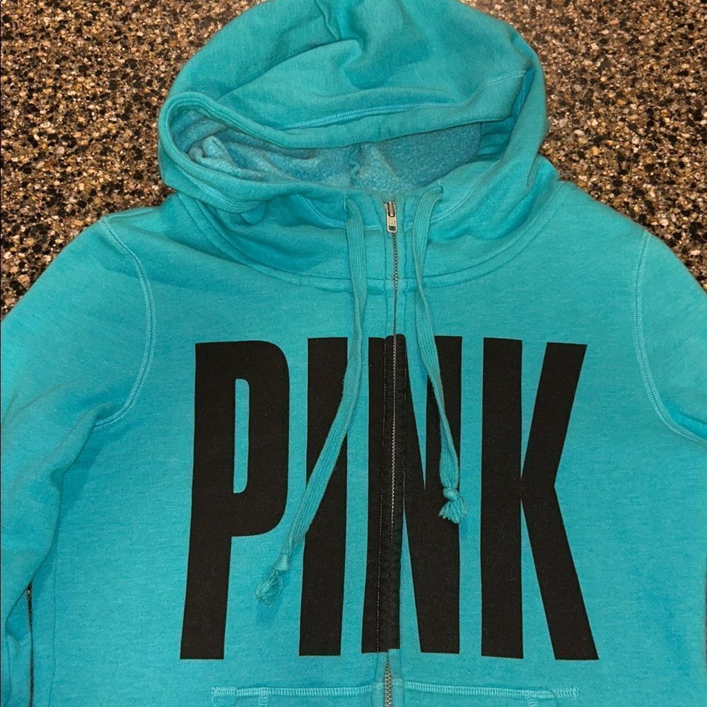 Victoria's Secret PINK Turquoise Full Zip Hoodie - Picture 5 of 6
